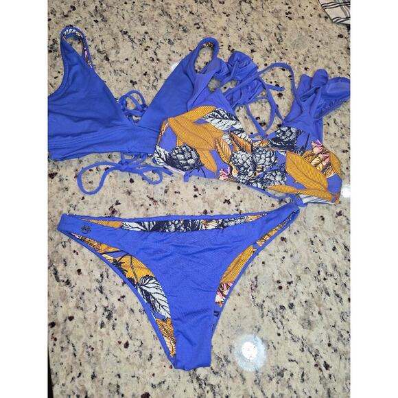 Maaji 3 pieces reversible swim size XS/S tops medium bottoms bikini - Picture 2 of 6